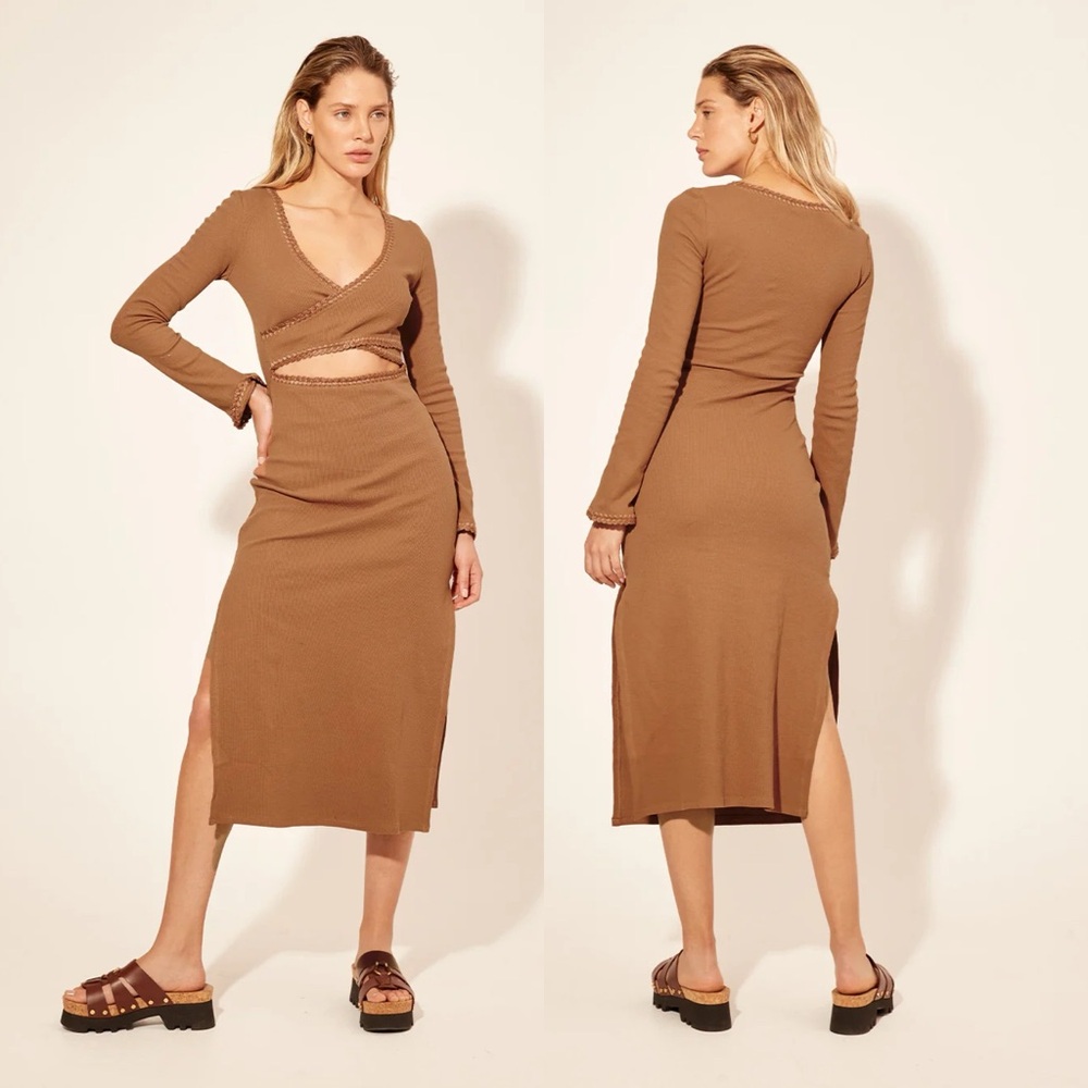 NWT Kivari Marta Midi Dress Mocha